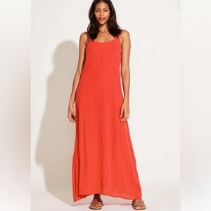 Vitamin A crinkle linen maxi dress. NWT.